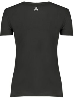 Patrizia Pepe Korte Mouw Crewneck T-shirt Zwart
