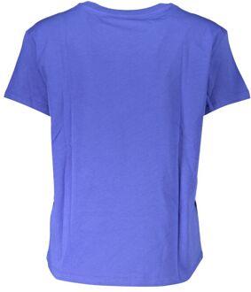 Patrizia Pepe Korte Mouwen Crew Neck T-shirt - maat L Middelblauw