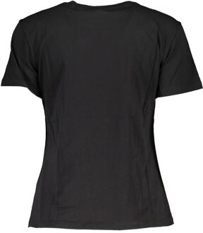 Patrizia Pepe Pailletten Logo T-shirt - maat Zwart