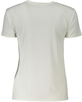 Patrizia Pepe Rhinestone Logo T-shirt - maat XS Ivoor