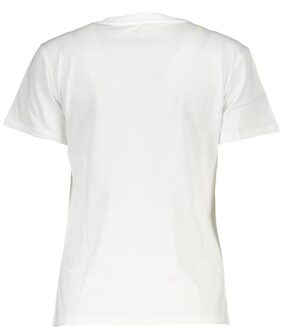 Patrizia Pepe Versierde Logo T-shirt Korte Mouwen - maat XS Wit