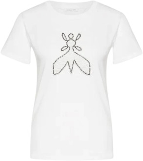 Patrizia Pepe Witte T-shirts en Polos met MM Logo Patrizia Pepe , White , Dames - M,S