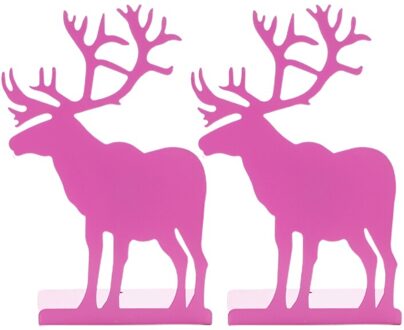 Patroon Antislip Verdikking Ijzer Metalen Boekensteunen Boek Organizer Voor Bibliotheek School Office Home Studie Bureau Organizer X3UE roos rood