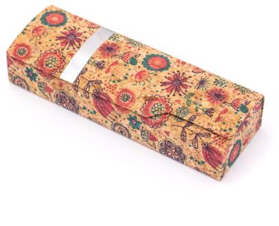 Patroon kurk hard case voor bril leesbril case L-506 L-506-B