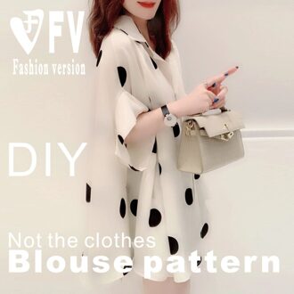 Patroon Maken Vrouwen Mid-Lengte Bat Shirt 1:1 Kleding Naaien Tekening BCY-114 Size 3XL