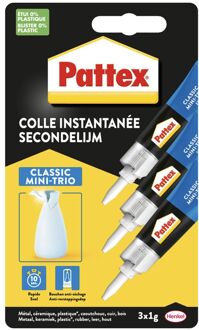 Pattex Secondelijm Pattex Classic mini trio tube 3x1gram op blister