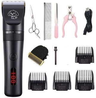 Patway V13 Pet Dog Grooming Clipper Haar Tool Geluidsarme Scheren Machine Usb Oplaadbare Set Elektrische Trimmer HDX004