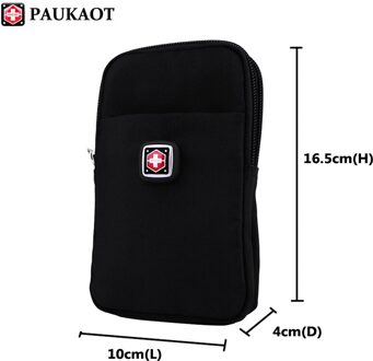 PAUKAOT Fanny Pack Casual Bum Heuptas Zwart Taille Packs Reizen Mobiele Telefoon Pouch Voor Mannen Waterdichte Rits Purse Zakken groot 6.1duim