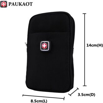 PAUKAOT Fanny Pack Casual Bum Heuptas Zwart Taille Packs Reizen Mobiele Telefoon Pouch Voor Mannen Waterdichte Rits Purse Zakken klein 4.7duim