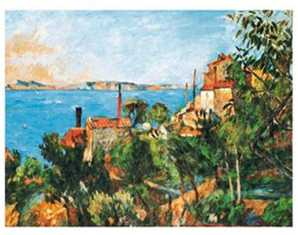Paul Cézanne - La Mer A L'estaque Kunstdruk 30x30cm