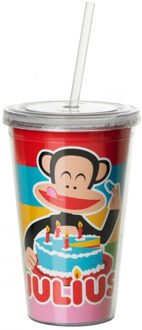 Paul Frank Drinkbeker - Incl rietje - 500 ml - B-Day - Roze