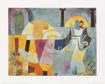 Paul Klee - Landscape With Black Columns Kunstdruk 50x40cm