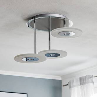 Paul Neuhaus Adali LED plafondlamp, dimbaar via lichtschakelaar zilvergrijs, wit, chroom