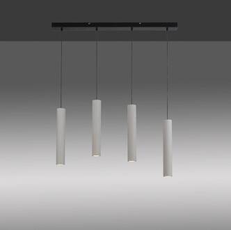 Paul Neuhaus Eton hanglamp met 4 betonkappen betongrijs, zwart