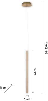 Paul Neuhaus Flute LED hanglamp 1-lamp messing messing mat