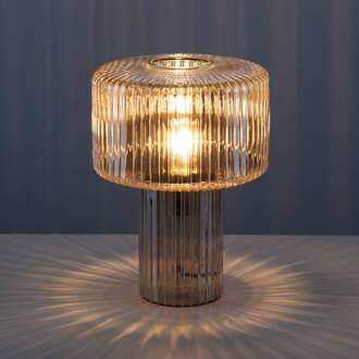 Paul Neuhaus Fungus tafellamp, barnsteen, glas, 34 cm amber