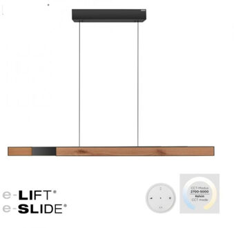 Paul Neuhaus Hanglamp e-Lift + e-Slide L 120-200 cm zwart hout