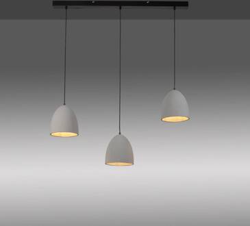 Paul Neuhaus hanglamp Eton, 3-lamps, 100 cm, beton, G9 betongrijs, zwart