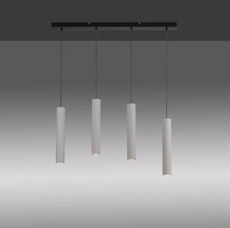 Paul Neuhaus hanglamp Eton, 4-lamps, 100 cm, beton, G9 betongrijs, zwart