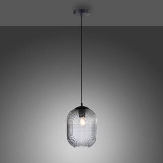 Paul Neuhaus Hanglamp Shitake, 1-lamp, rookgrijs gerookt, zwart
