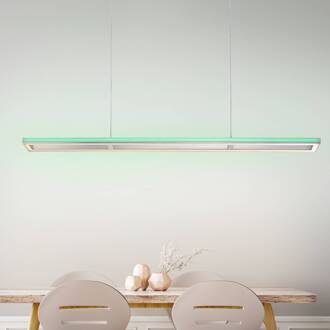 Paul Neuhaus Helix LED hanglamp, afstandsbediening aluminium, wit