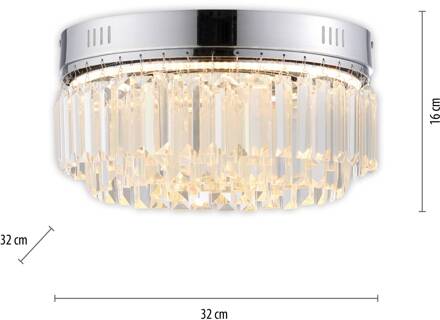 Paul Neuhaus Krista plafondlamp, SimplyDim chroom, helder