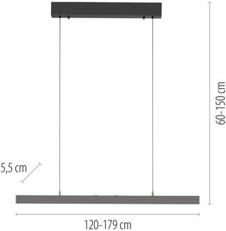 Paul Neuhaus LED hanglamp Adriana Comfort Lift, grijs, CCT antraciet