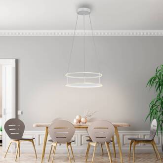 Paul Neuhaus LED hanglamp Contura, wit, Ø 50 cm