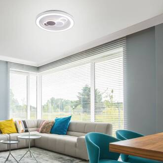 Paul Neuhaus LED plafondlamp Eliza, wit, metaal, Ø 60 cm