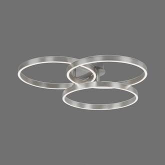 Paul Neuhaus LED plafondlamp Paan, rond, CCT, dimbaar staal, wit