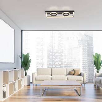 Paul Neuhaus LED plafondlamp Traforo, 45 cm, CCT, dimbaar zwart