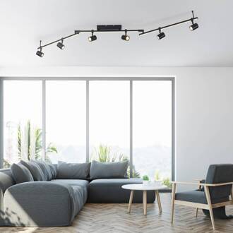 Paul Neuhaus LED plafondspot Barik, 188 cm, verstelbaar zwart, wit