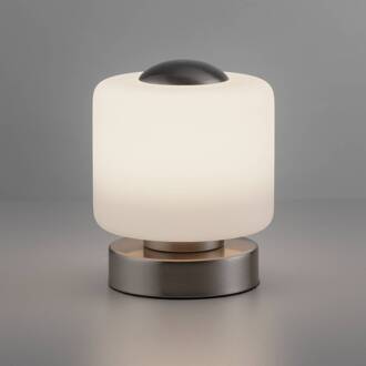 Paul Neuhaus LED tafellamp Bota, staalkleurig, glas, dimbaar