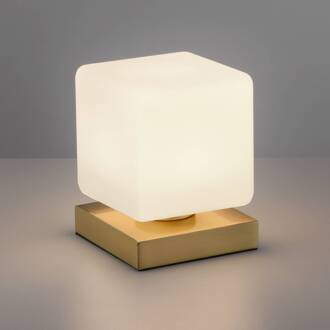 Paul Neuhaus LED tafellamp Dadoa, dimbaar, messing mat mat messing, wit