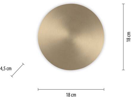 Paul Neuhaus LED wandlamp batterij Puntua Ø 18 cm messing mat mat messing