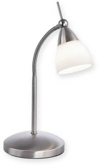 Paul Neuhaus Pino - een klassieke tafellamp met LED lamp staalgrijs, wit