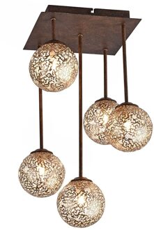 Paul Neuhaus Plafondlamp GRETA Roest 5 Lichts Bruin