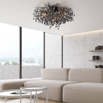 Paul Neuhaus plafondlamp Icicle, 14-lichts, zwart zwart, helder