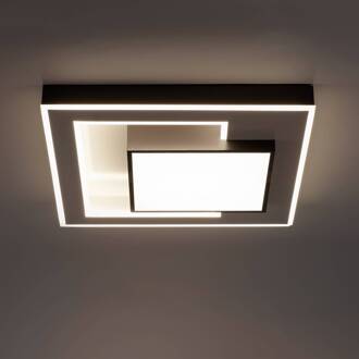Paul Neuhaus Q-Alta LED plafondlamp, 55x55cm gesatineerd zwart