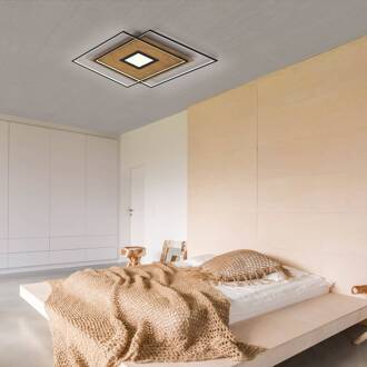 Paul Neuhaus Q-AMIRA LED plafondlamp, houtdecor houtdecor, zwart