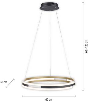 Paul Neuhaus Q-Beluga LED hanglamp, messing messing mat, antraciet