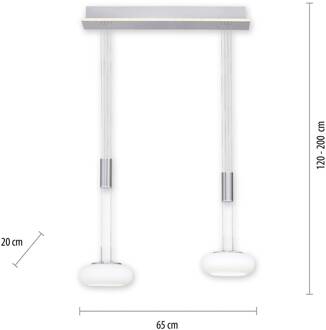 Paul Neuhaus Q-ETIENNE LED hanglamp, 2-lamps zilver, wit