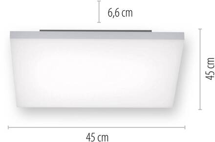 Paul Neuhaus Q-FRAMELESS plafondlamp RGBW 45x45cm wit