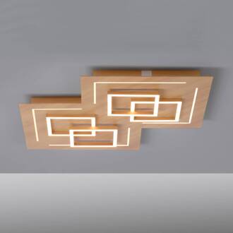 Paul Neuhaus Q-LINEA LED plafond houtdecor 60cm bruin, wit