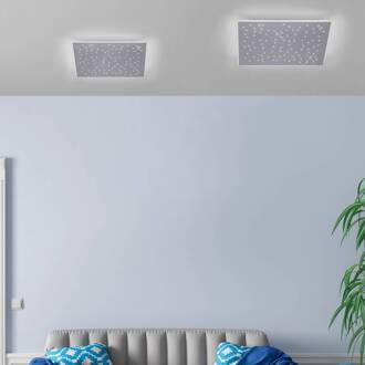 Paul Neuhaus Q-NIGHTSKY, LED plafondlamp, 60x60cm aluminium