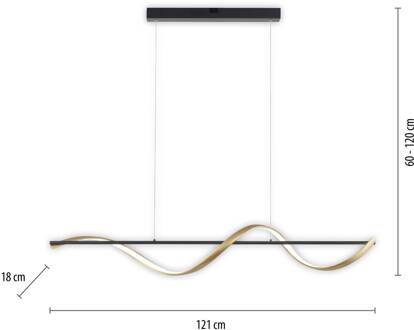 Paul Neuhaus Q-Swing hanglamp, antraciet/messing antraciet, messing