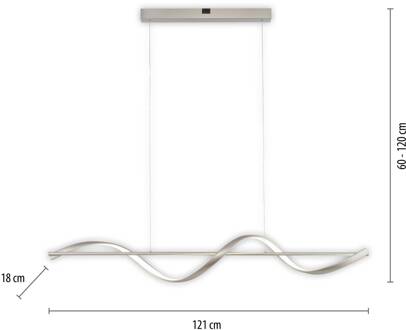 Paul Neuhaus Q-Swing LED hanglamp, staal