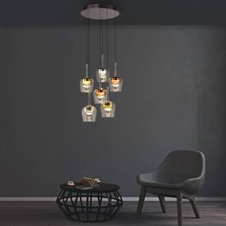 Paul Neuhaus SMART+ hanglamp Q-Kon meerkleurig 6-lamps meerkleurig, helder
