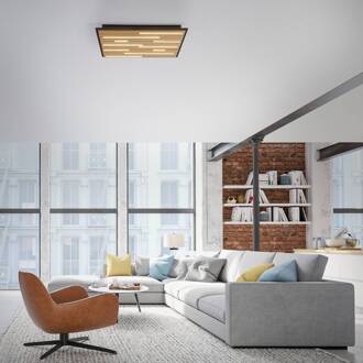 Paul Neuhaus SMART+ plafondlamp Q-Acoustic hout 62 x 62 cm licht hout, zwart