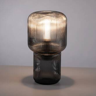 Paul Neuhaus Tafellamp Mashi van glas, rookgrijs rook grijs, transparant